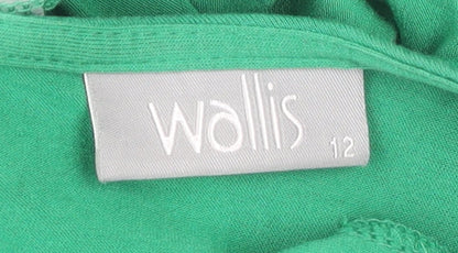 Wallis Women's Green Dress, Size 12, Elegant Zip Close