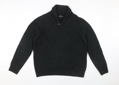 Next Men's Black Pullover Jumper Large Acrylic