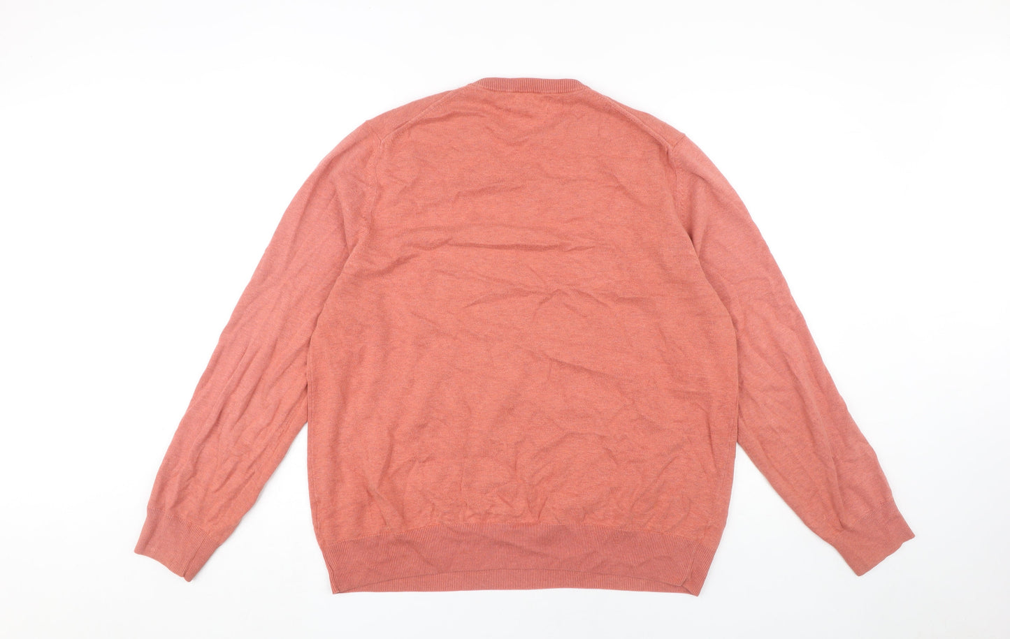 Marks and Spencer Men's Orange XL V-Neck Pullover Jumper