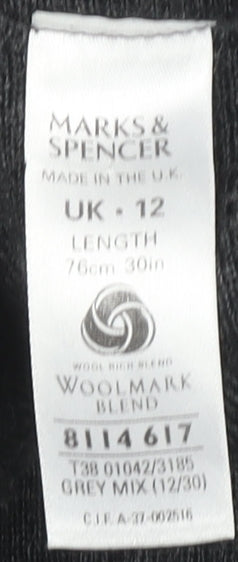 Marks & Spencer Women's Grey Wool Blend Midi Skirt