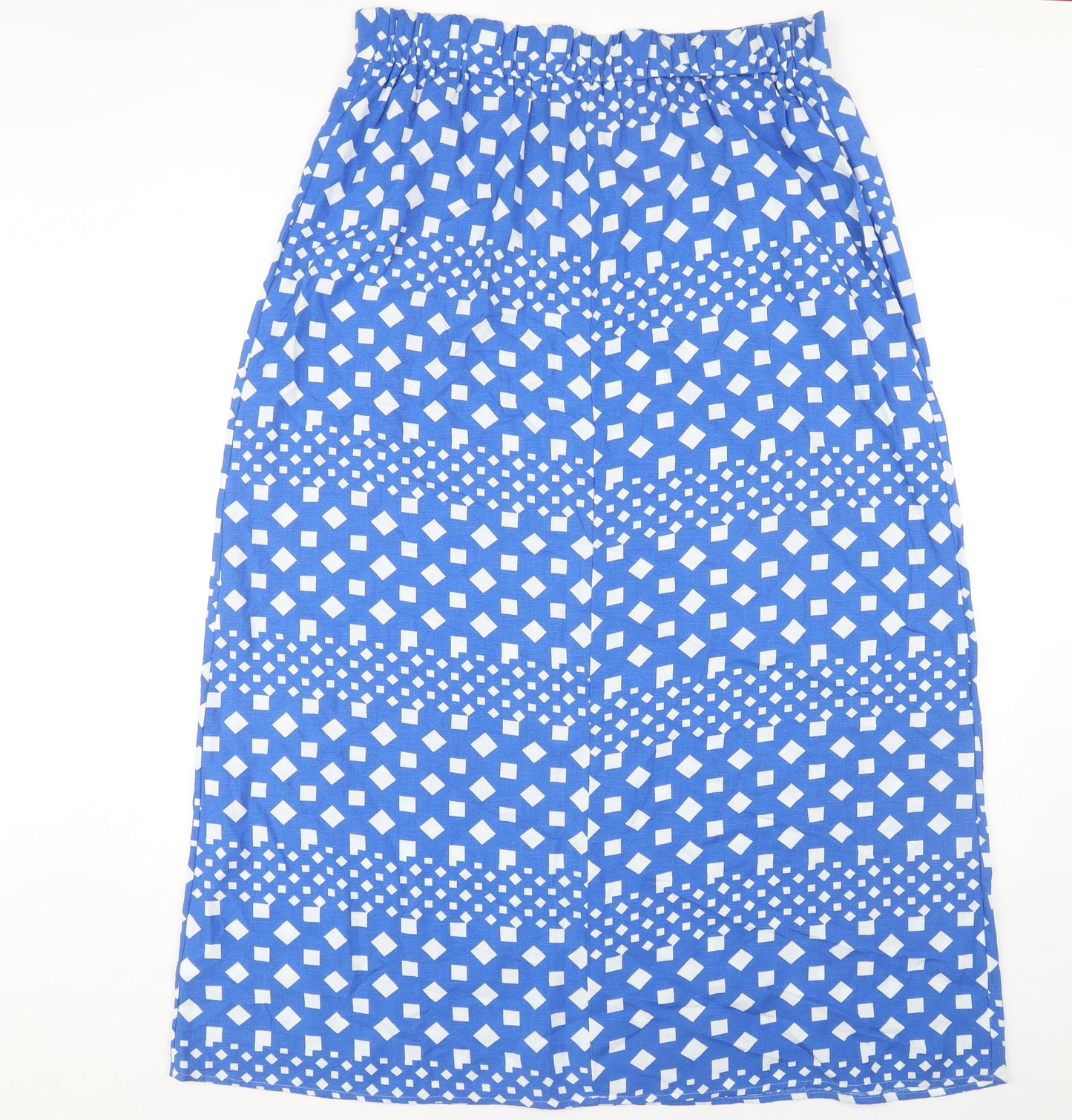 Next Women's Blue Geometric Skirt - Size 16