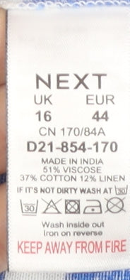 Next Women's Blue Geometric Skirt - Size 16