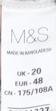 Womens UK Size 20 Marks and Spencer Multicoloured Basic T-Shirt