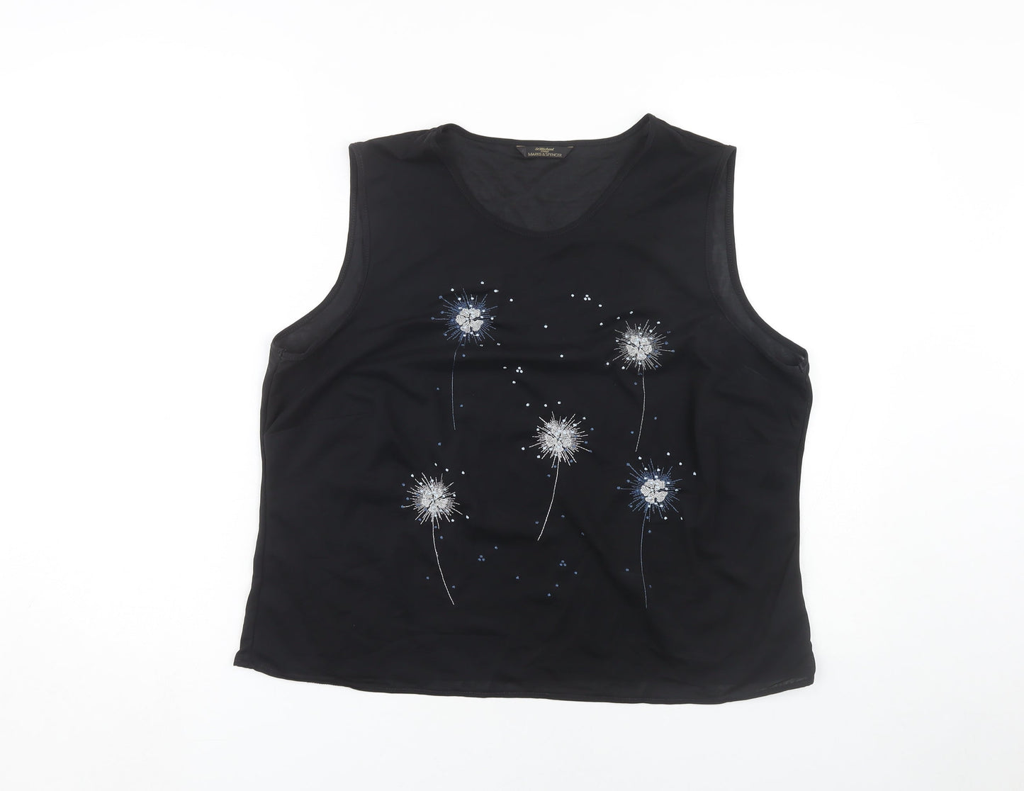 Womens UK Size 20 Marks and Spencer Black Basic Tank