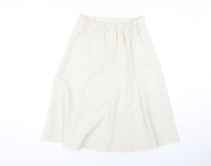 Damart Women's Beige Elastic Waist Skirt Size 14