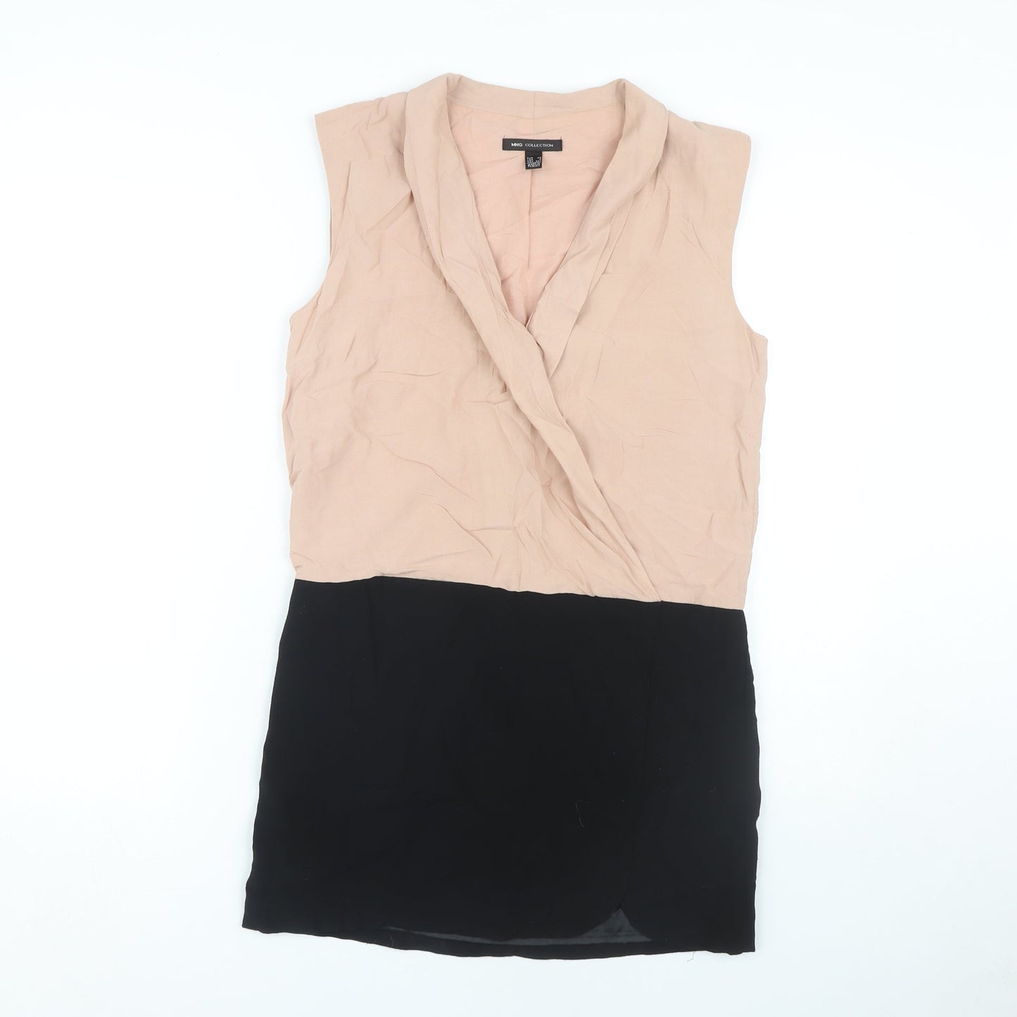 MNG Collection Women's Beige & Black Sleeveless Sheath Dress in XS