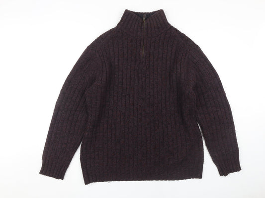Marks and Spencer Men's Purple XL Pullover Jumper