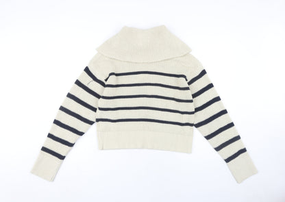 Womens UK Size M Monki Beige Full Zip Jumper