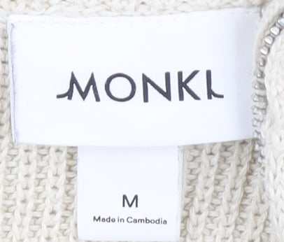 Womens UK Size M Monki Beige Full Zip Jumper