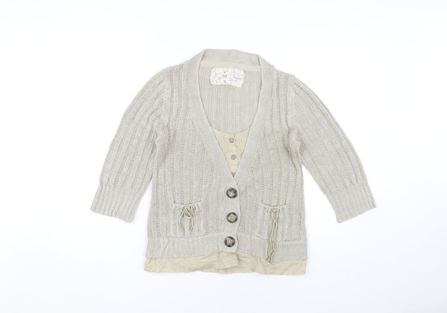 Womens UK Size 14 NEXT Beige Cardigan Jumper