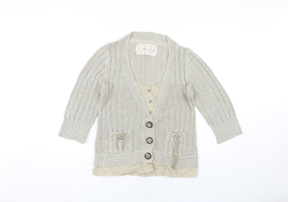Womens UK Size 14 NEXT Beige Cardigan Jumper