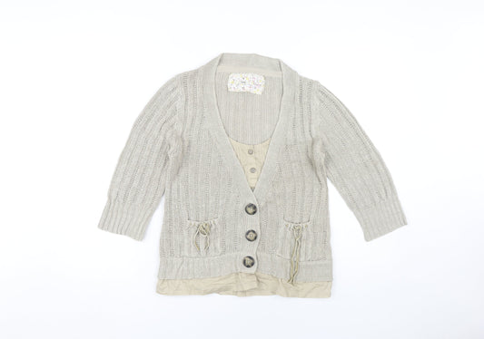 Womens UK Size 14 NEXT Beige Cardigan Jumper