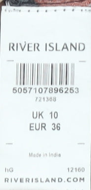 Womens UK Size 10 River Island Black Tunic Blouse