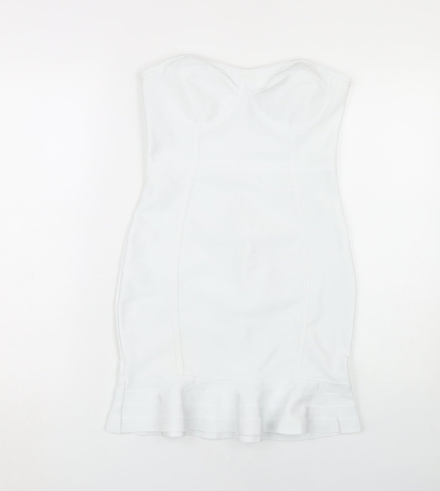 PrettyLittleThing Women's White Bodycon Dress Size 10