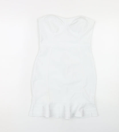 PrettyLittleThing Women's White Bodycon Dress Size 10