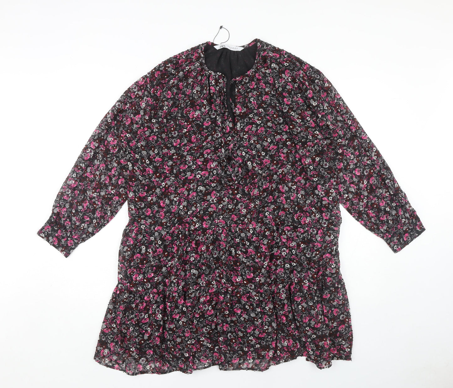 Zara Women Floral Multicoloured M Dress