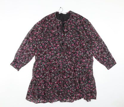 Zara Women Floral Multicoloured M Dress