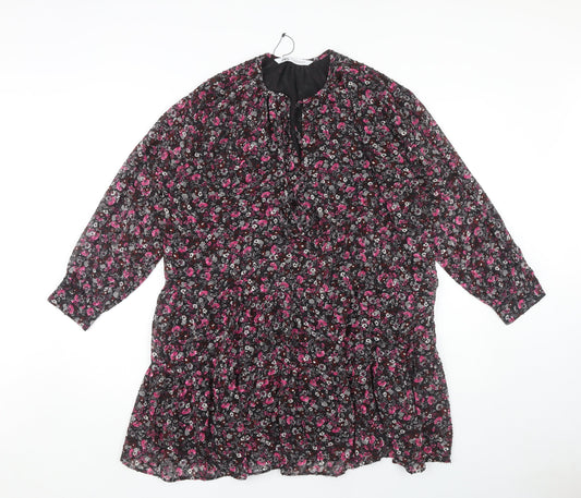Zara Women Floral Multicoloured M Dress