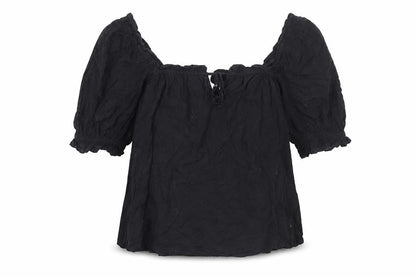 & Other Stories Women's Black Off Shoulder Tunic Blouse S