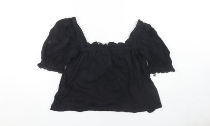 & Other Stories Women's Black Off Shoulder Tunic Blouse S