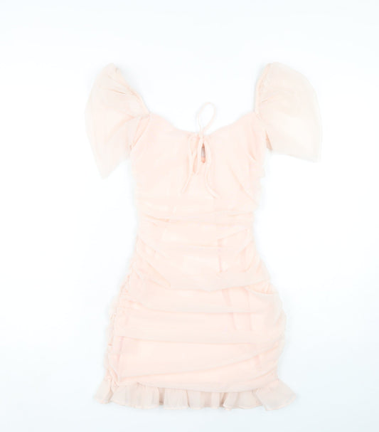 Oh Polly Women's Pink Bodycon Mini Dress Size 8