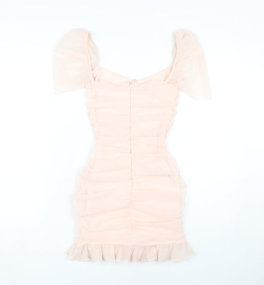 Oh Polly Women's Pink Bodycon Mini Dress Size 8