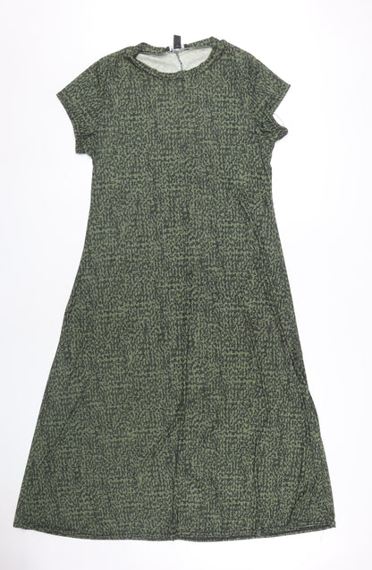 New Look Green Jersey Dress, Women, Size 16, Cap Sleeve