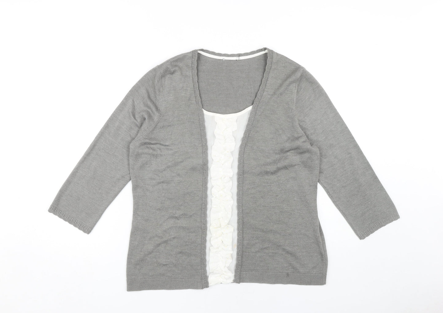 Womens UK Size 14 Marks and Spencer Grey Cardigan Jumper