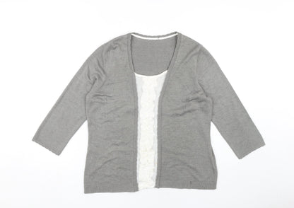 Womens UK Size 14 Marks and Spencer Grey Cardigan Jumper