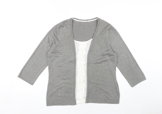 Womens UK Size 14 Marks and Spencer Grey Cardigan Jumper