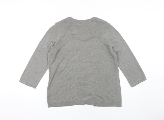 Womens UK Size 14 Marks and Spencer Grey Cardigan Jumper