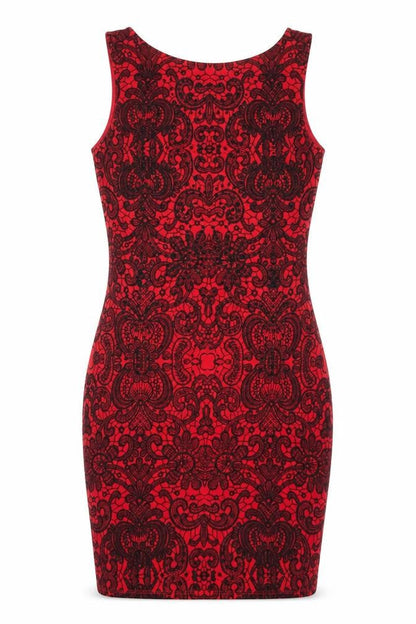Lipsy Women's Red Bodycon Sleeveless Dress