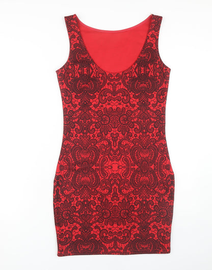 Lipsy Women's Red Bodycon Sleeveless Dress