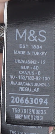 Marks and Spencer Women's Grey A-Line Skirt Size 12