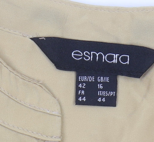Womens UK Size 16 ESMARA Beige Basic Button-Up