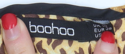 Boohoo Women's Multicoloured Cropped Blouse, Size 10