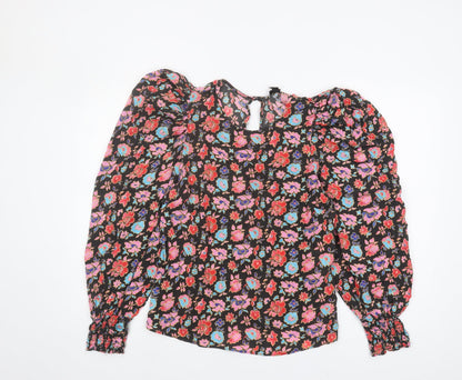 Womens UK Size 10 River Island Multicoloured Basic Blouse