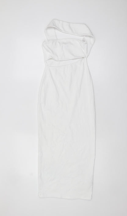 Zara Women’s White S Bodycon Sleeveless Halter Dress