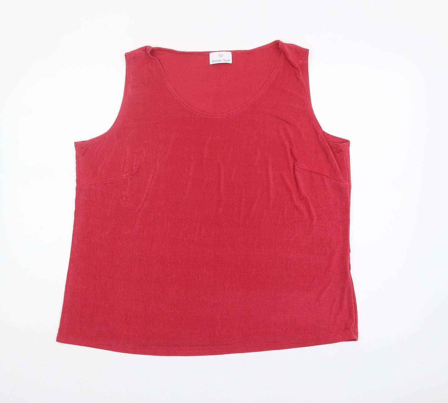 Womens UK Size 20 Heather Valley Red Basic Tank