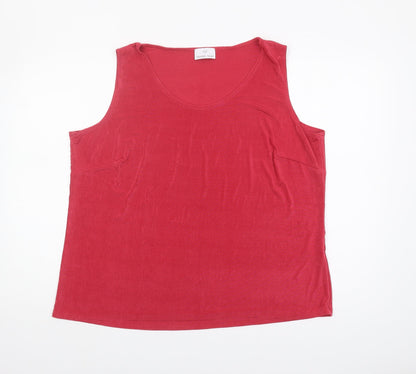 Womens UK Size 20 Heather Valley Red Basic Tank