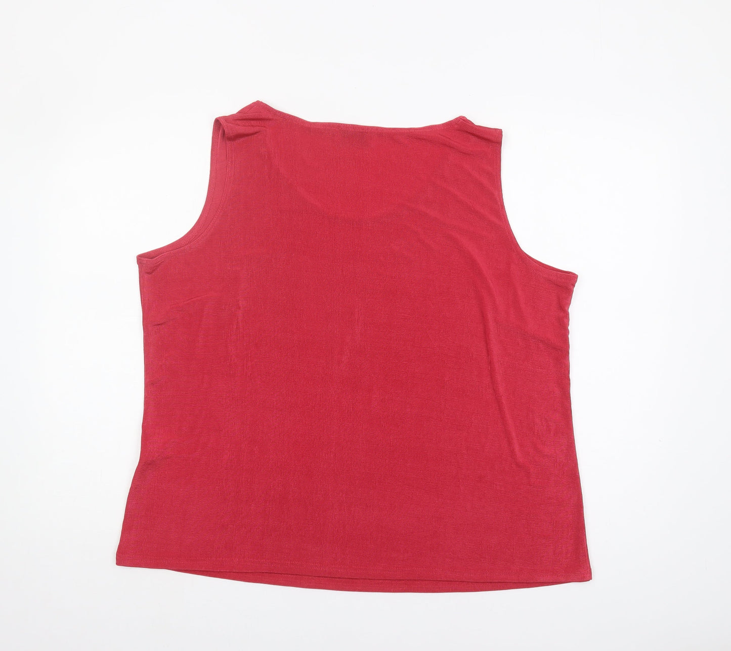 Womens UK Size 20 Heather Valley Red Basic Tank