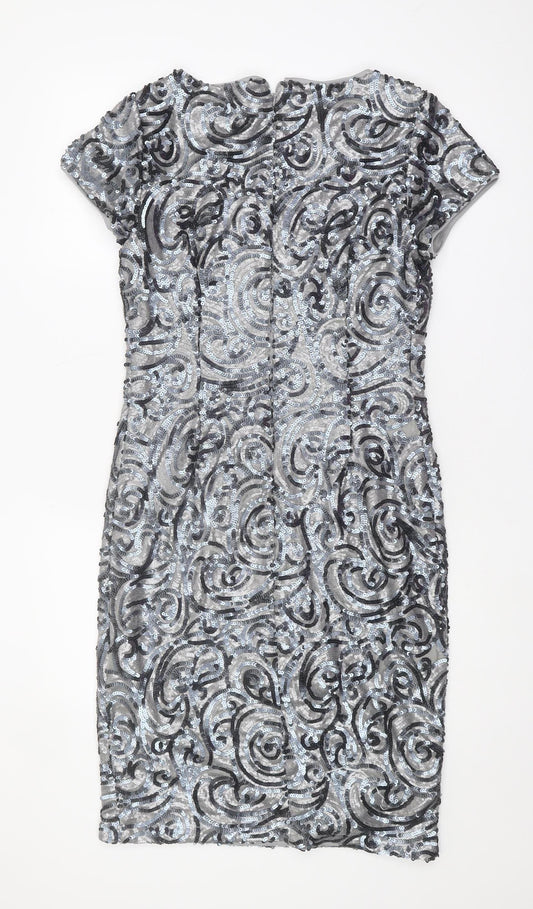 M&Co Women's Silver Size 12 Sequin Dress