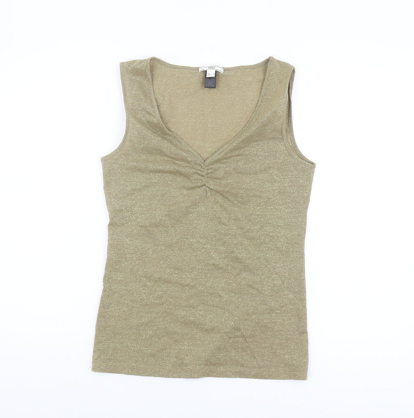 Womens UK Size M MNG Gold Basic Tank