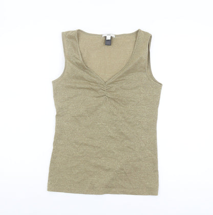Womens UK Size M MNG Gold Basic Tank