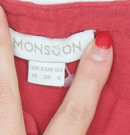 Monsoon Women's Red Sleeveless Blouse Size 10