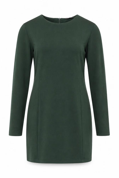 Zara Women’s Green Sheath Dress, M, Elegant Long Sleeve