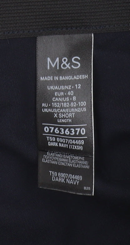 Womens UK Size 12 Marks and Spencer Regular Fit Business Casual Blue Trousers