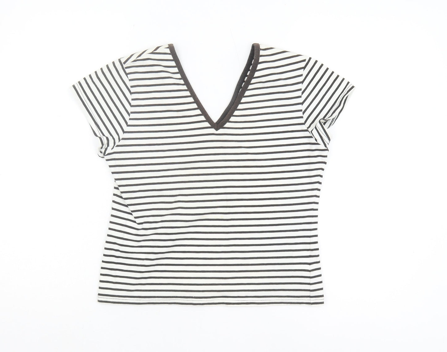 Womens UK Size M Fabrizio Black Basic T-Shirt