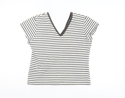 Womens UK Size M Fabrizio Black Basic T-Shirt