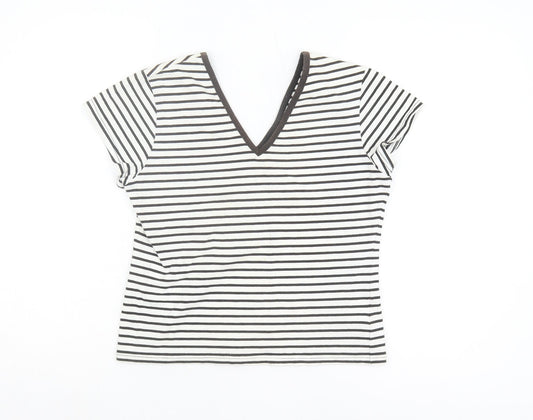 Womens UK Size M Fabrizio Black Basic T-Shirt